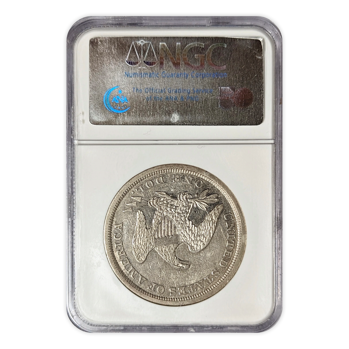 1843 Seated Liberty Dollar NGC AU55 Philadelphia - CoinsTV