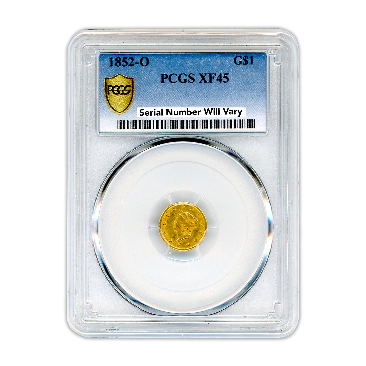 1852-O $1 Gold Liberty PCGS XF45