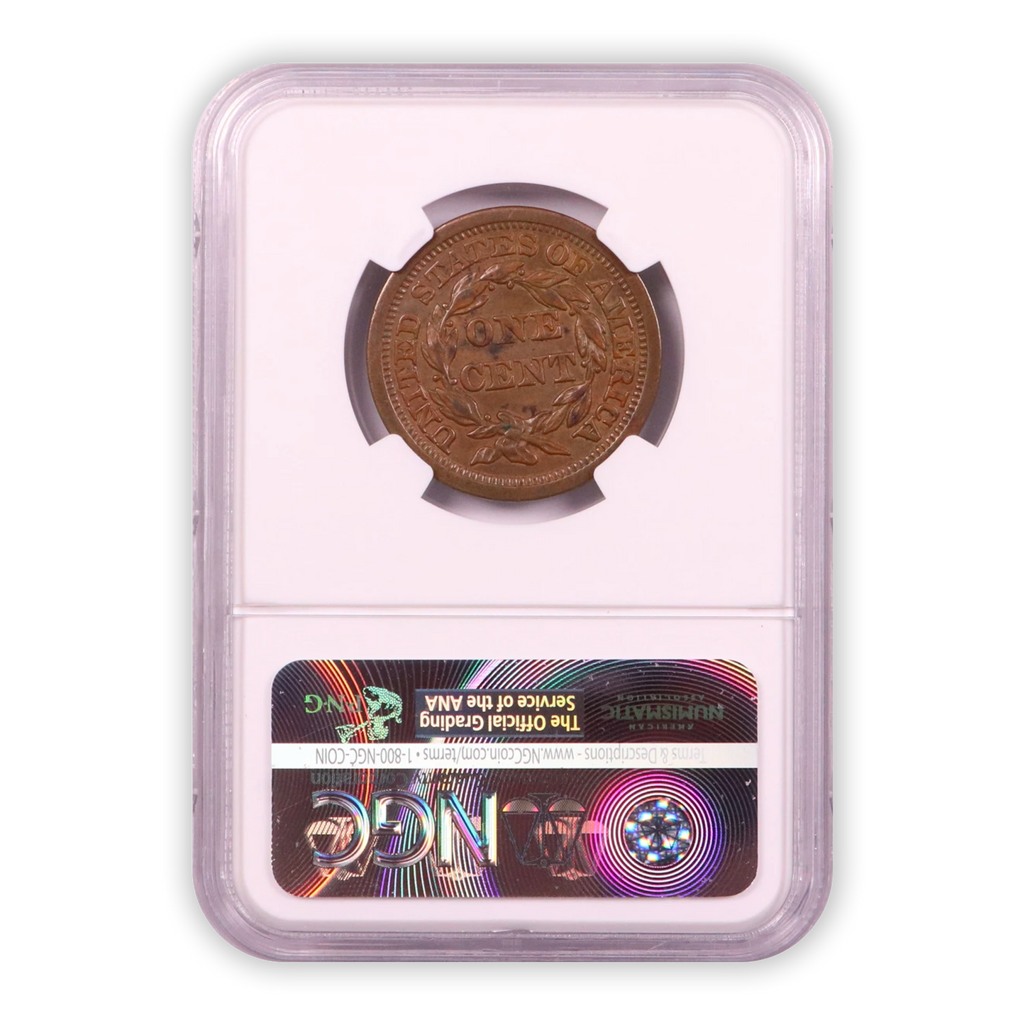 1853 Braided Hair Large Cent - NGC AU55 BN - CoinsTV