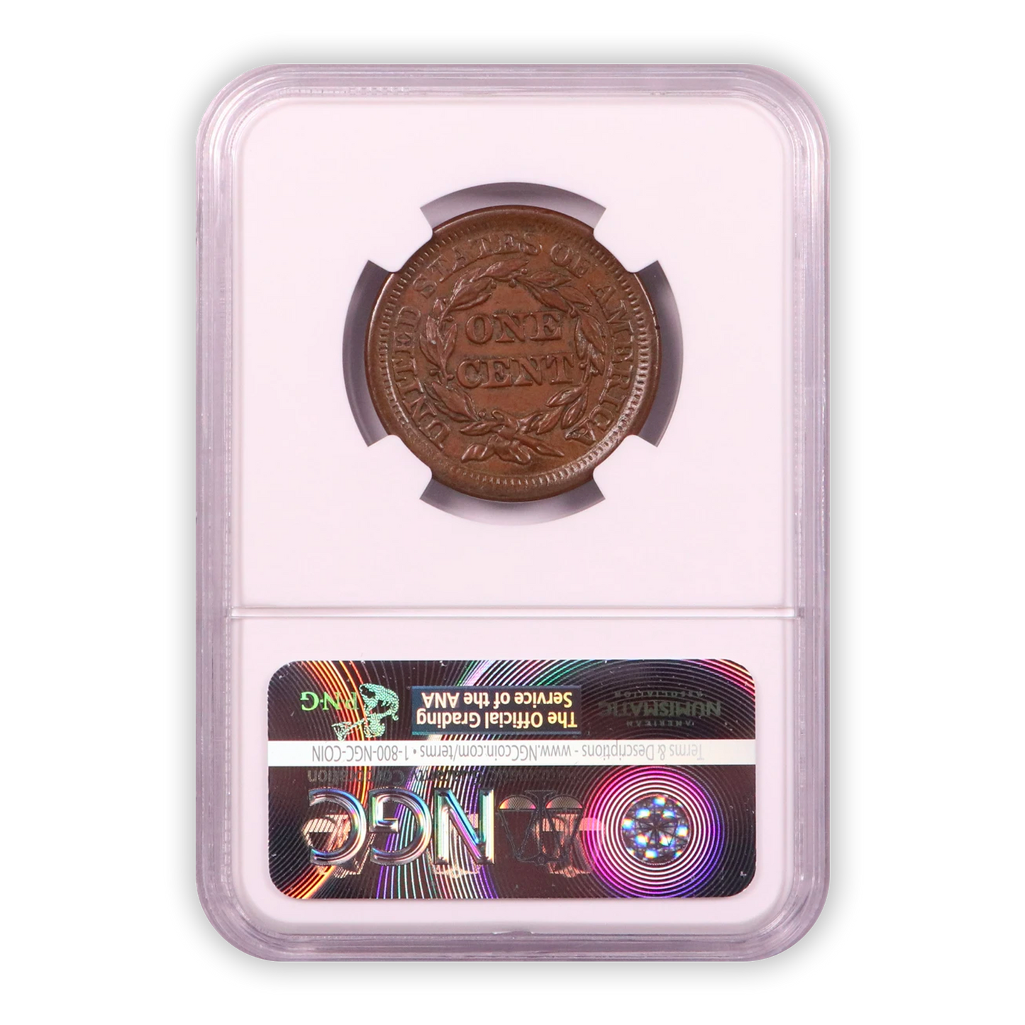 1853 Braided Hair Large Cent - NGC AU58 BN