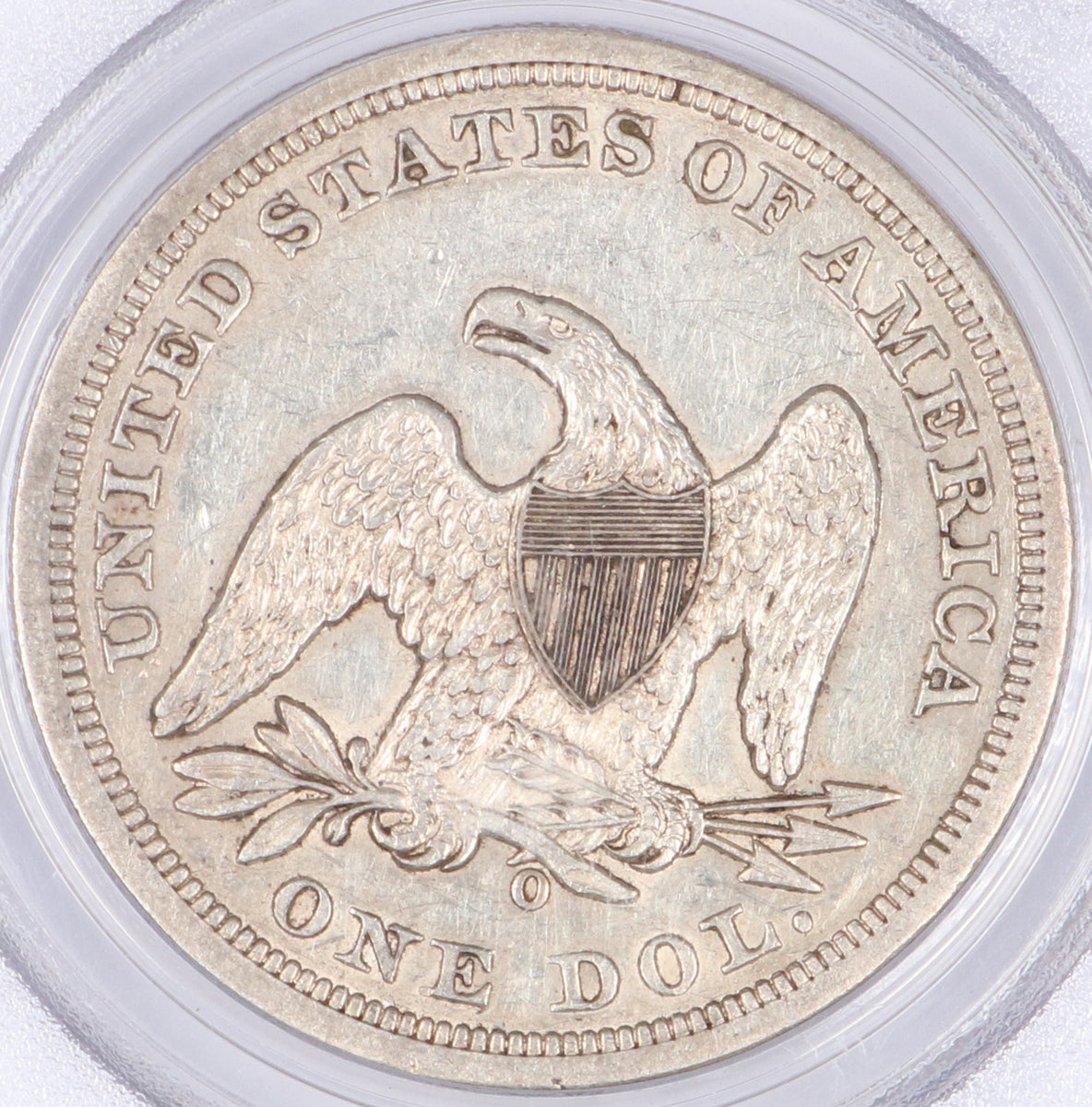1859 O Seated Lib Dollar - Philadelphia - PCGS AU50 - CoinsTV
