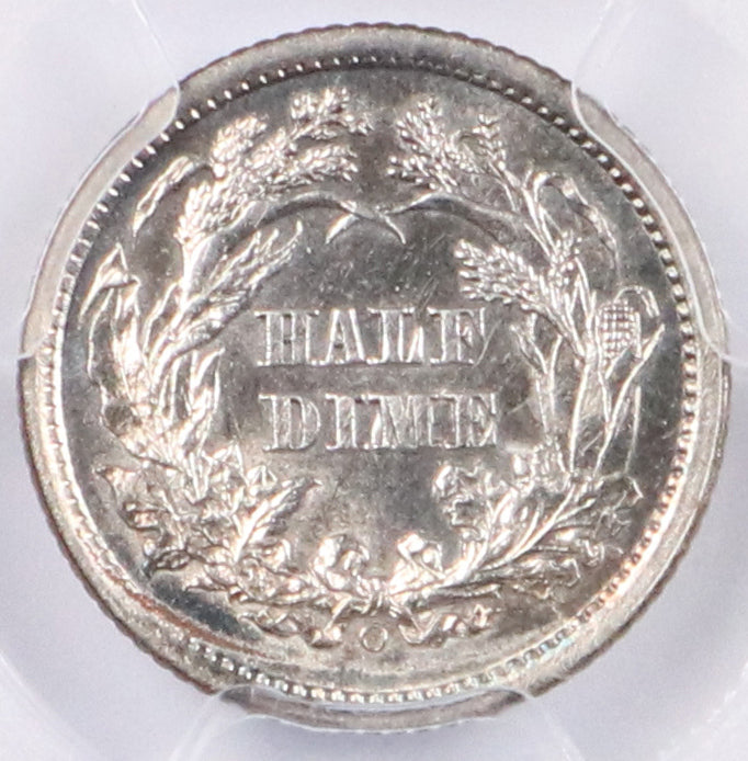 1860 -O Seated Liberty Half Dime - New Orleans PCGS AU55 - CoinsTV