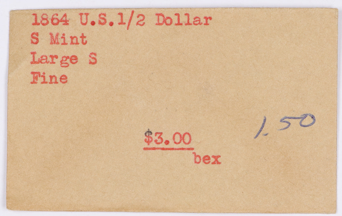 1864 S Seated Liberty Half Dollar San Francisco - NGC VF35 Newman - CoinsTV