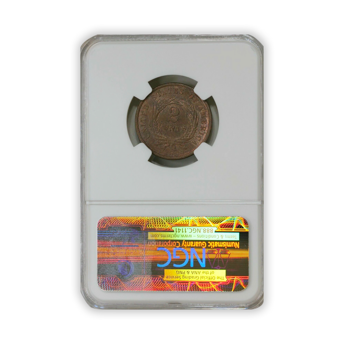 1865 Two Cent Piece - NGC MS65 BN - CoinsTV
