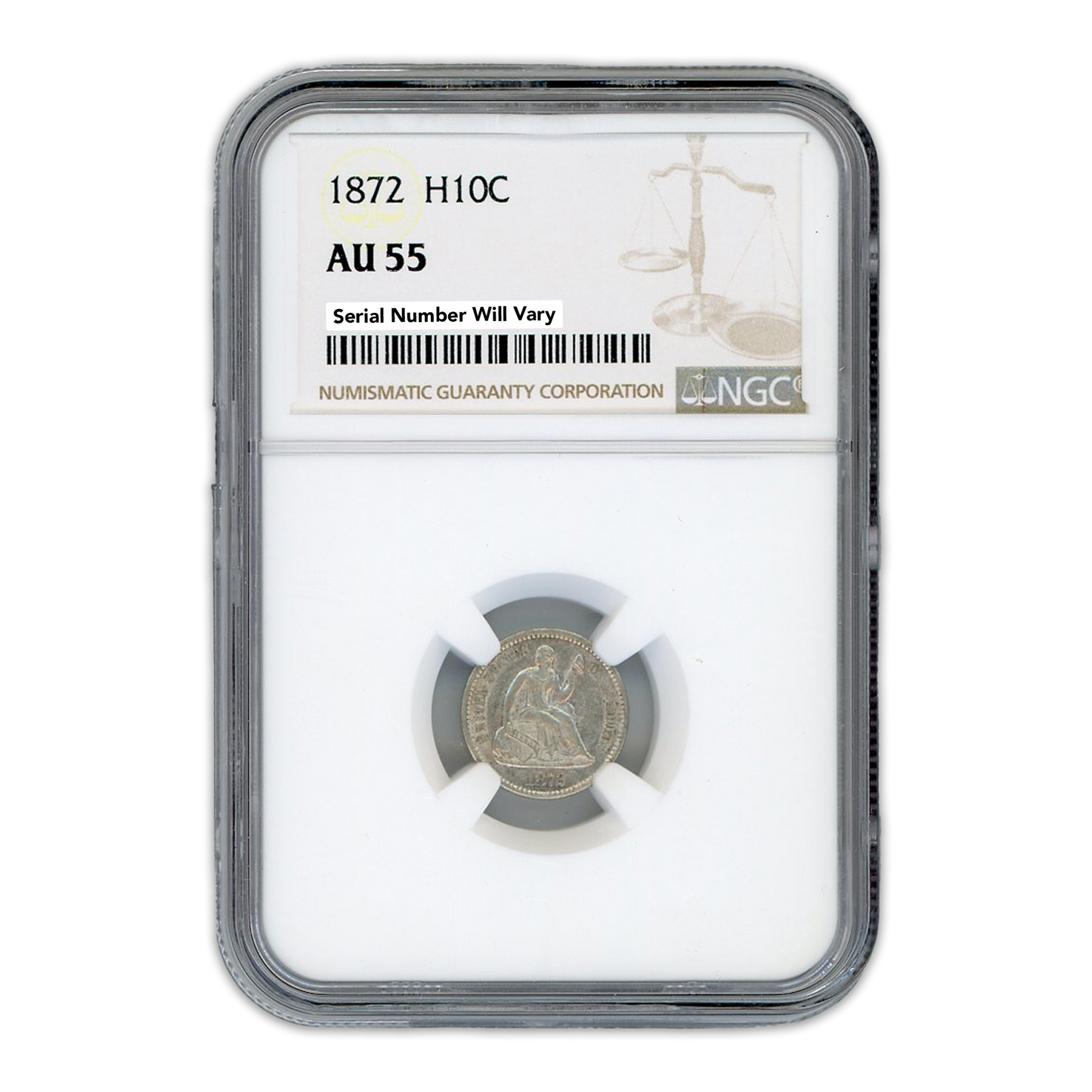 1872 Half Dime NGC AU55 - CoinsTV