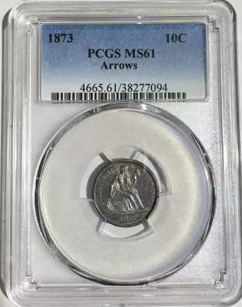 1871 Seated Liberty Half Dime - PCGS MS61 - CoinsTV