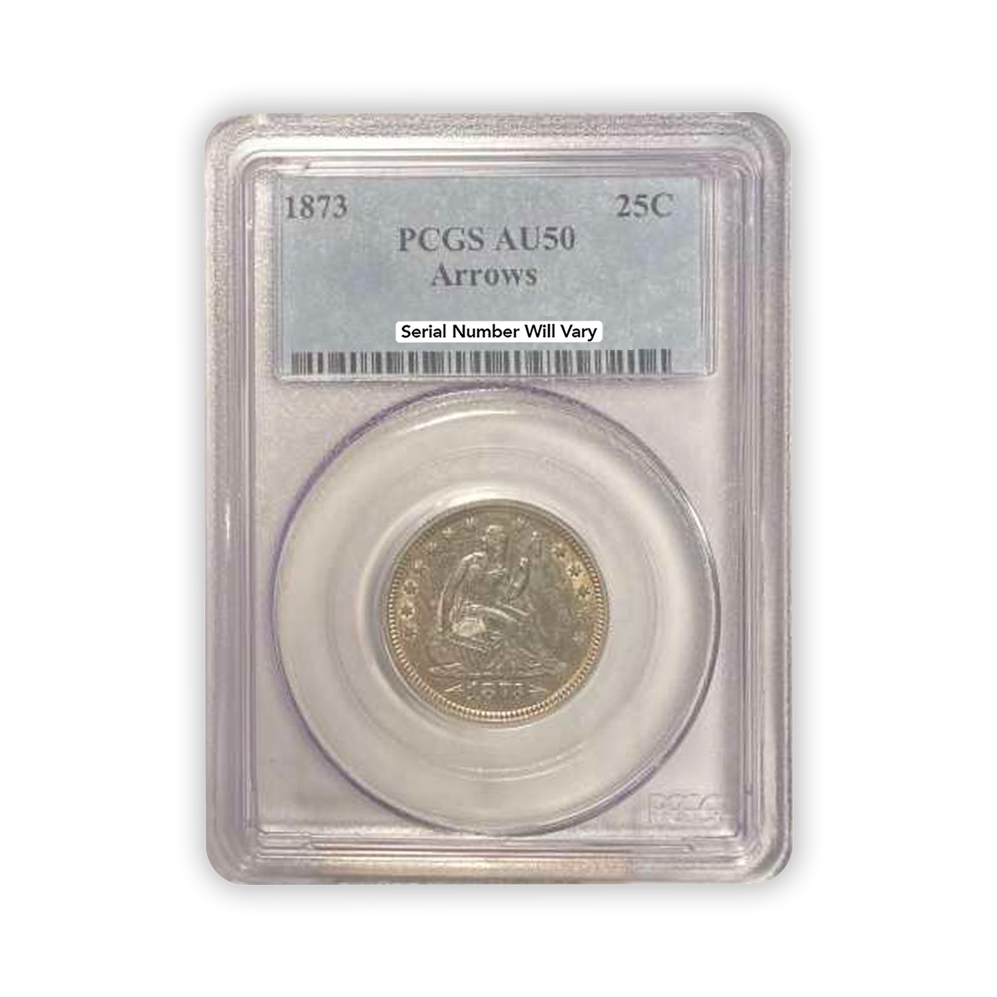 1873 Seated Liberty Quarter Philadelphia - PCGS AU50