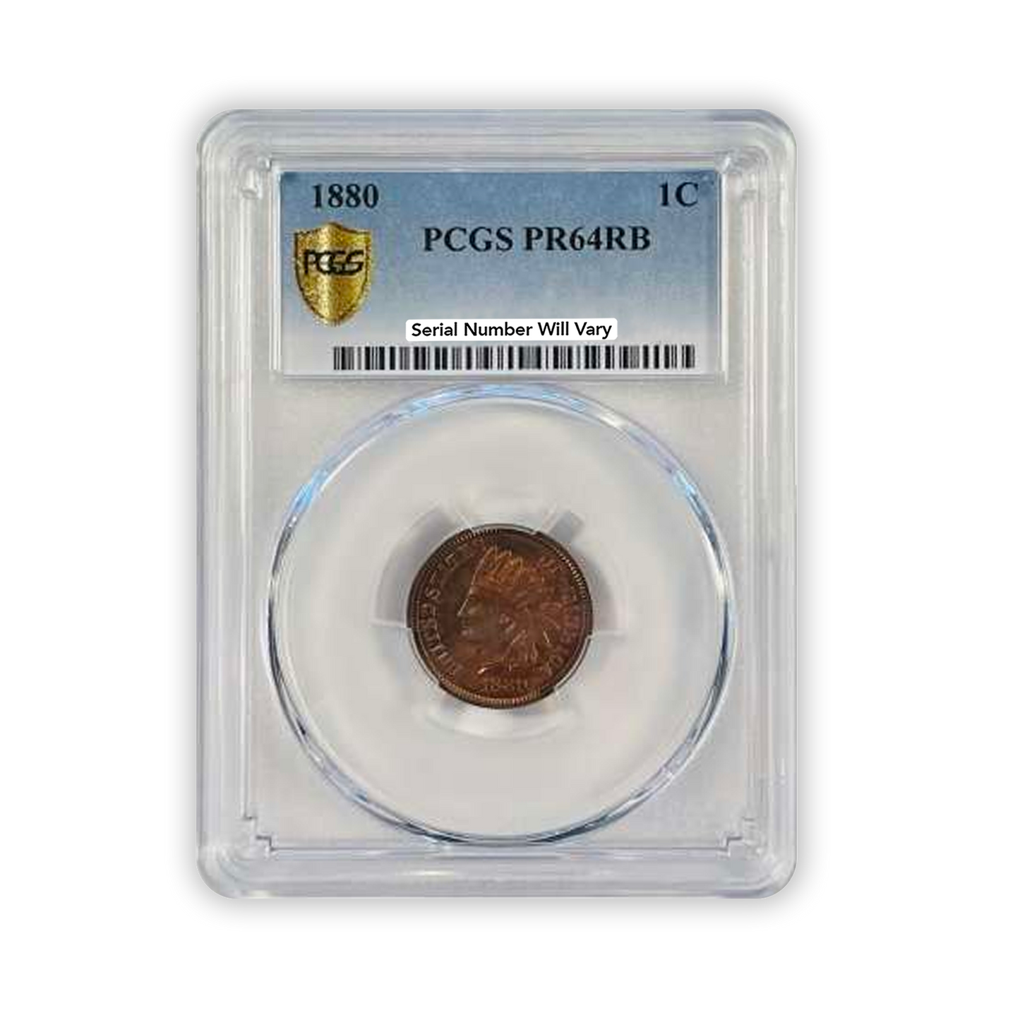 1880 Indian Cent Philadelphia Proof - PCGS PR64 RB - CoinsTV