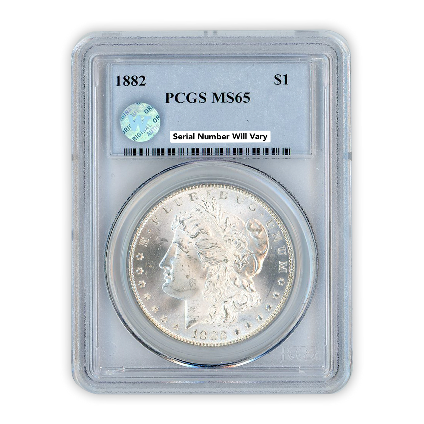 1882 Morgan Silver Dollar Philadelphia - PCGS MS65 Sight White