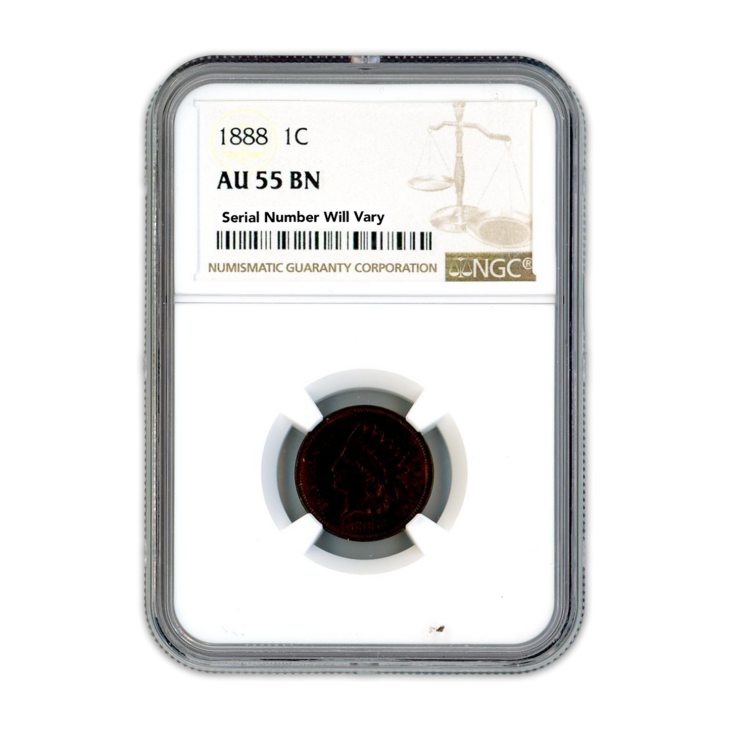 1888 Indian Cent - AU55 BN
