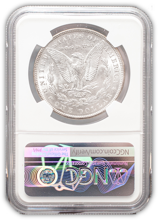 1890 Morgan Silver Dollar Philadelphia - NGC MS63 Wayne Miller Signature Label