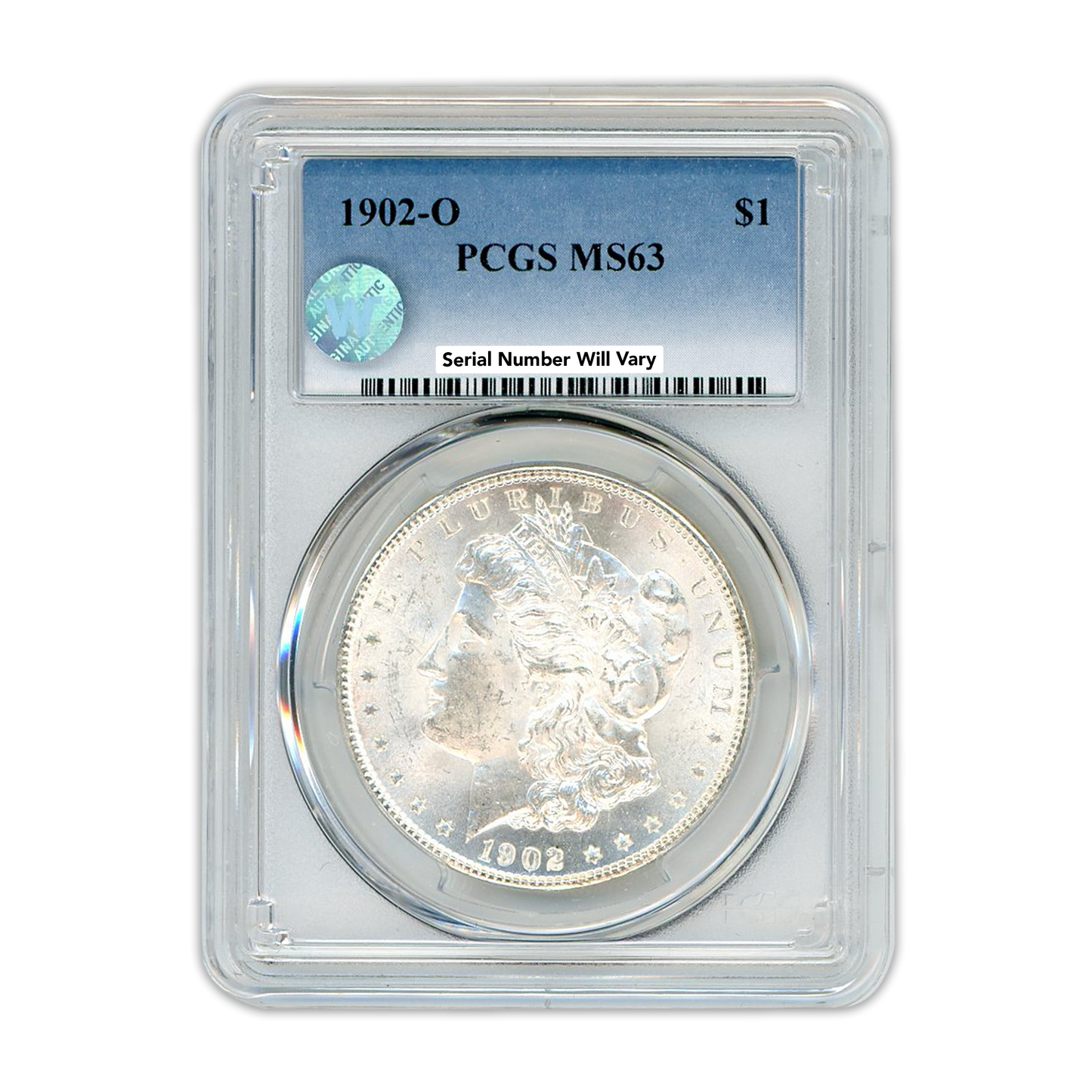 1902 Morgan Silver Dollar New Orleans - PCGS MS63 Sight White - CoinsTV