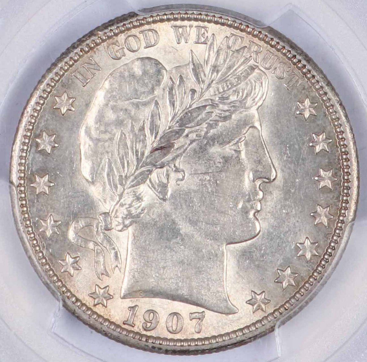 1907 Barber Half Dollar Philadelphia - PCGS AU55 - CoinsTV