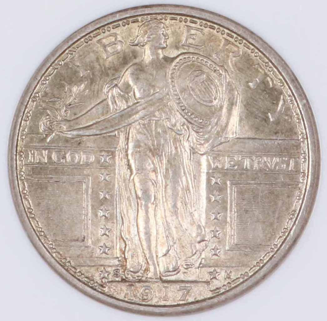 1917 S Standing Liberty Quarter San Francisco - NGC AU58 FH