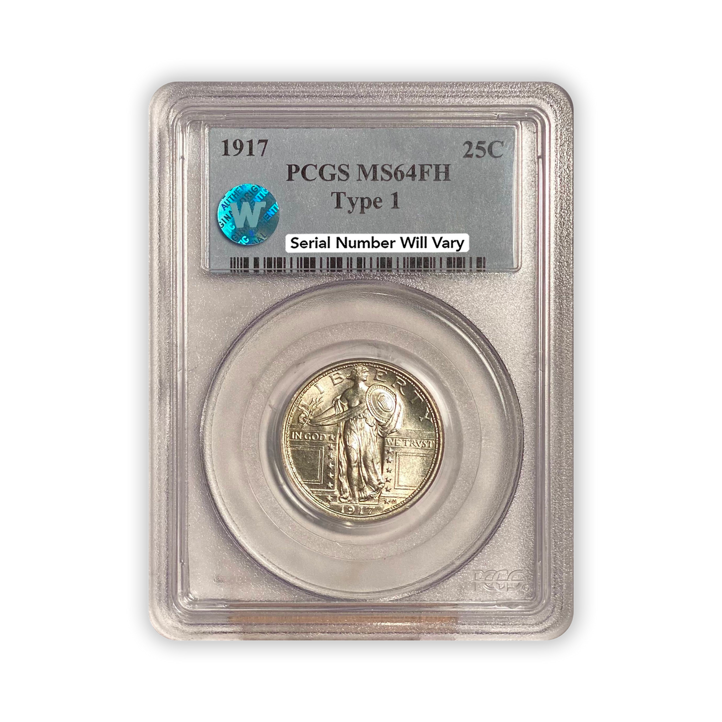 1917 Standing Liberty Quarter Philadelphia - PCGS MS64 FH Sight White