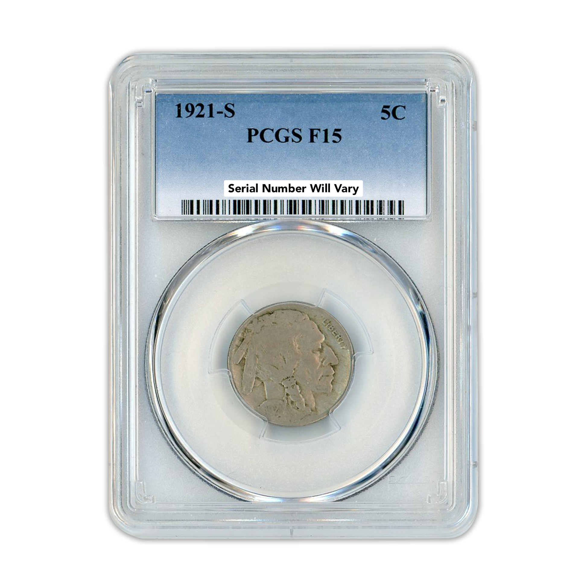 1921-S  Buffalo Nickel PCGS F15 - CoinsTV