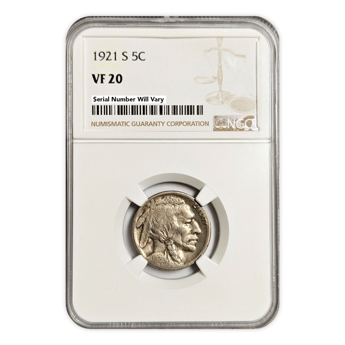 1921 S Nickel NGC VF20
