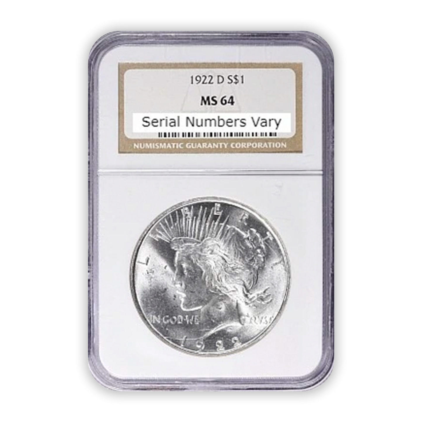 1922 Peace Silver Dollar Denver - NGC MS64 - CoinsTV