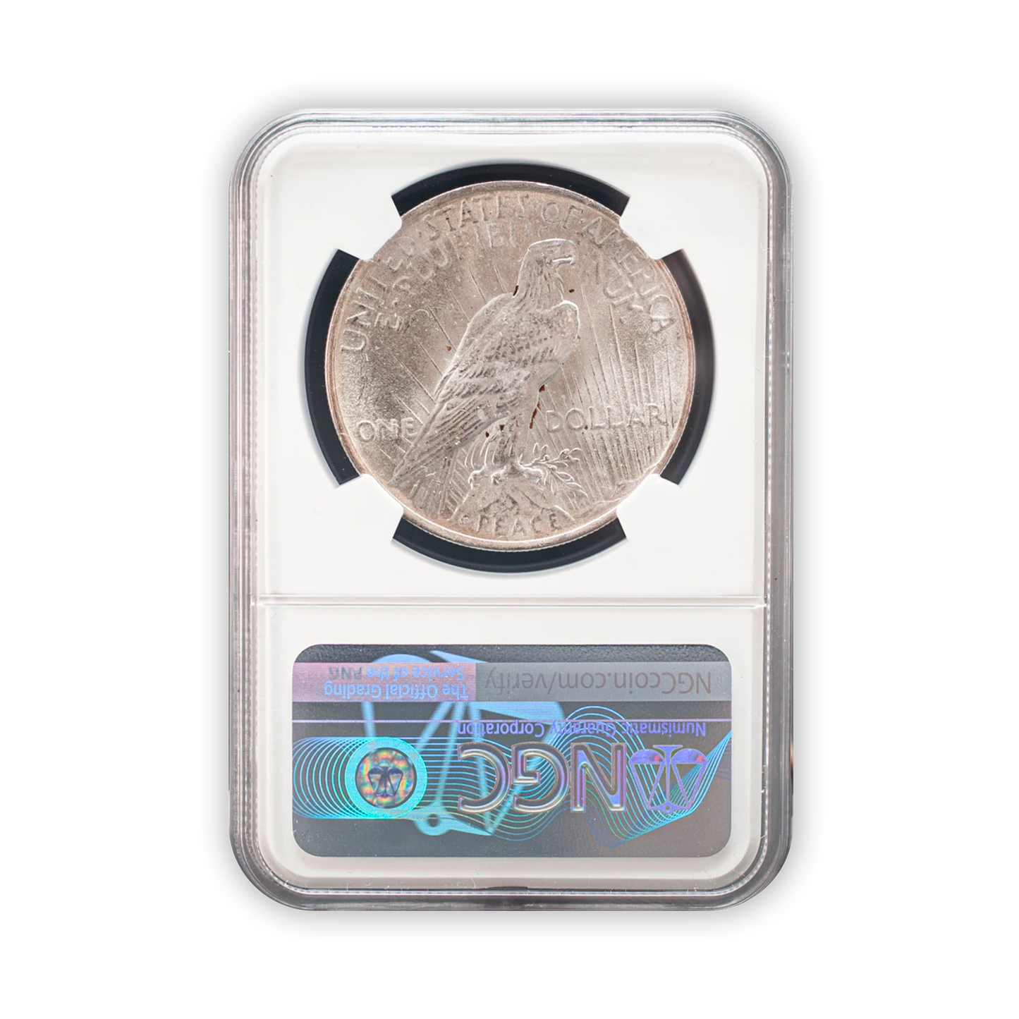 1922 Peace Silver Dollar Philadelphia - NGC MS63 Wayne Miller Signature Label