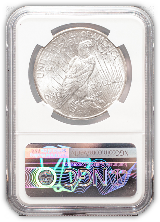 1924 Peace Silver Dollar Philadelphia - NGC MS65 Wayne Miller Signature Label