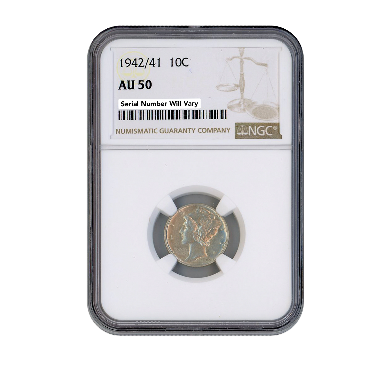 1942/41 Mercury Dime - NGC AU50