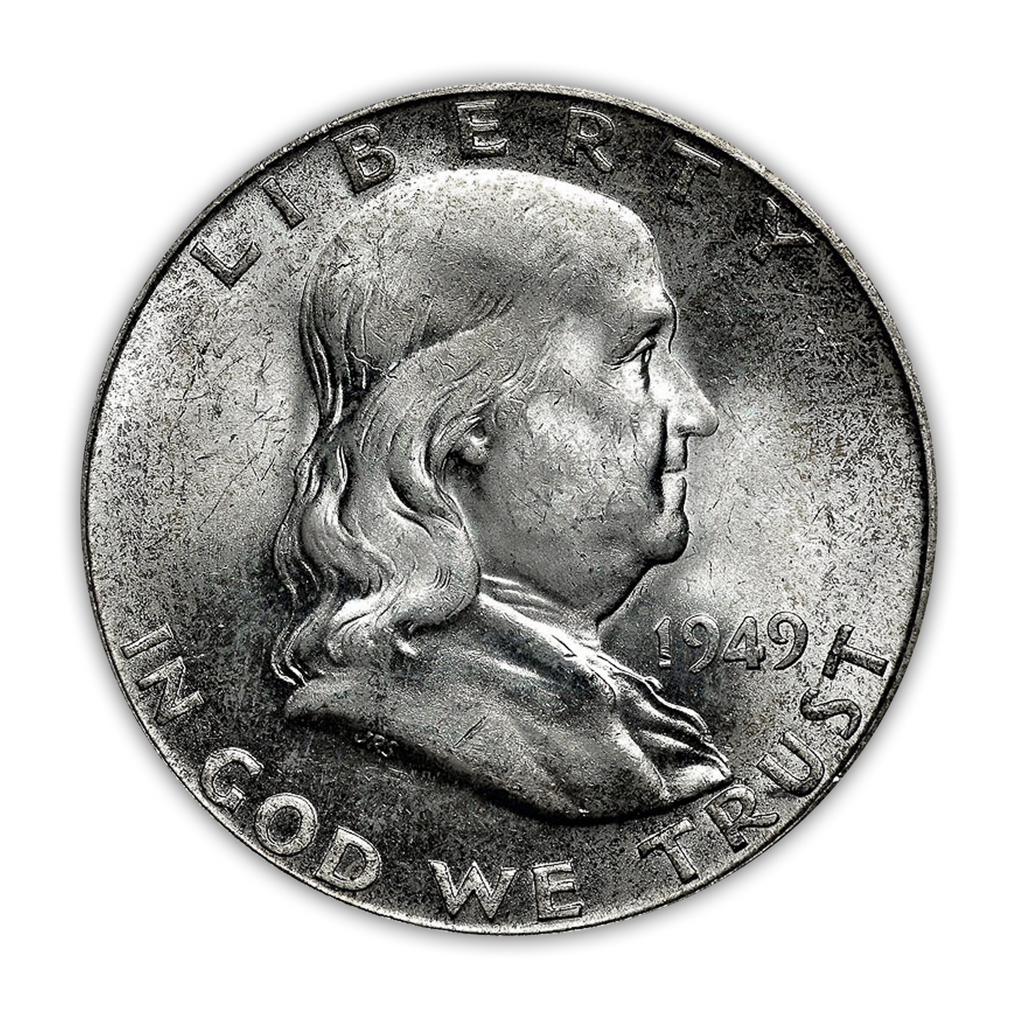 1949 Franklin 90% Silver Half Dollar San Francisco - Uncirculated