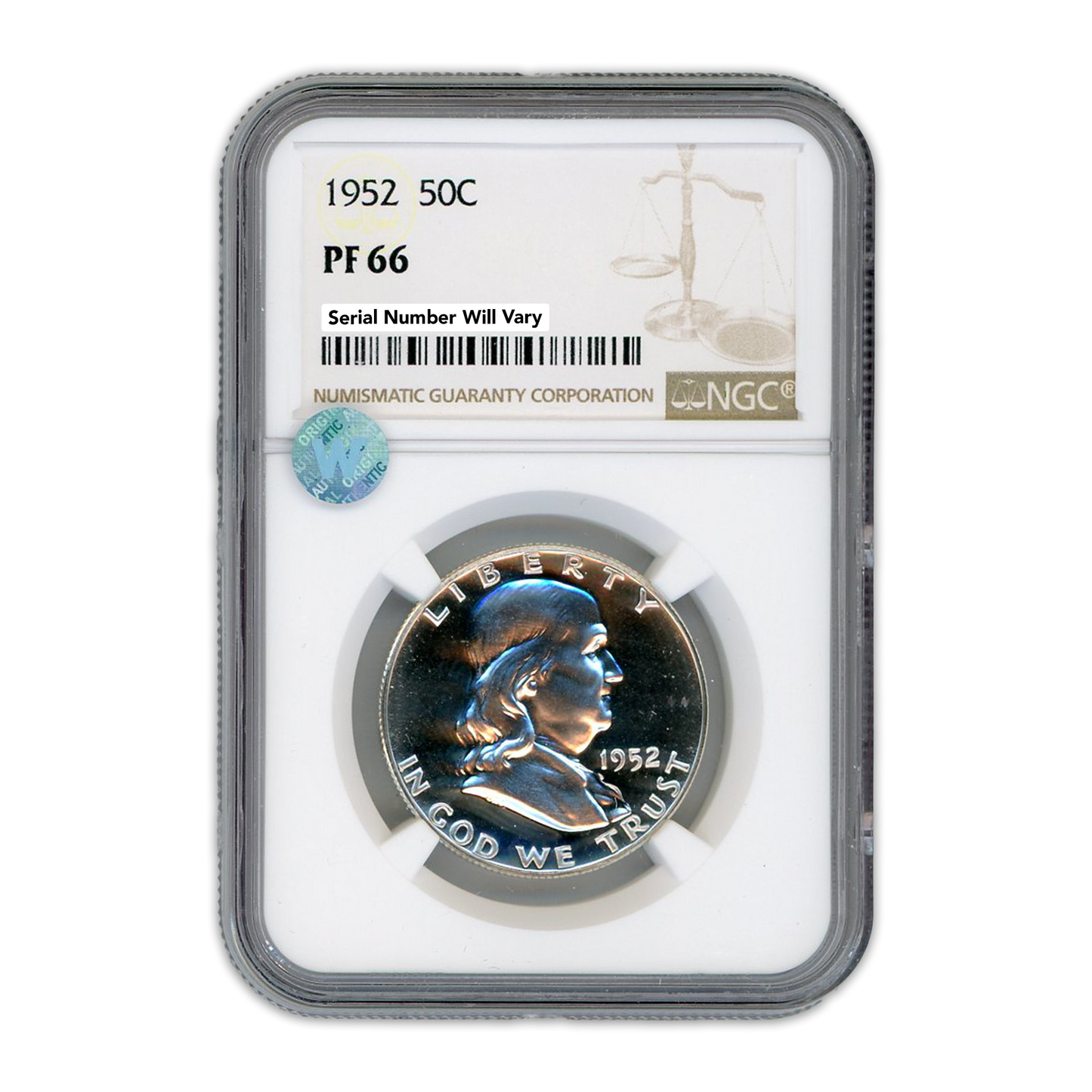 1952 Franklin Silver Half Dollar - NGC PF66 Sight White