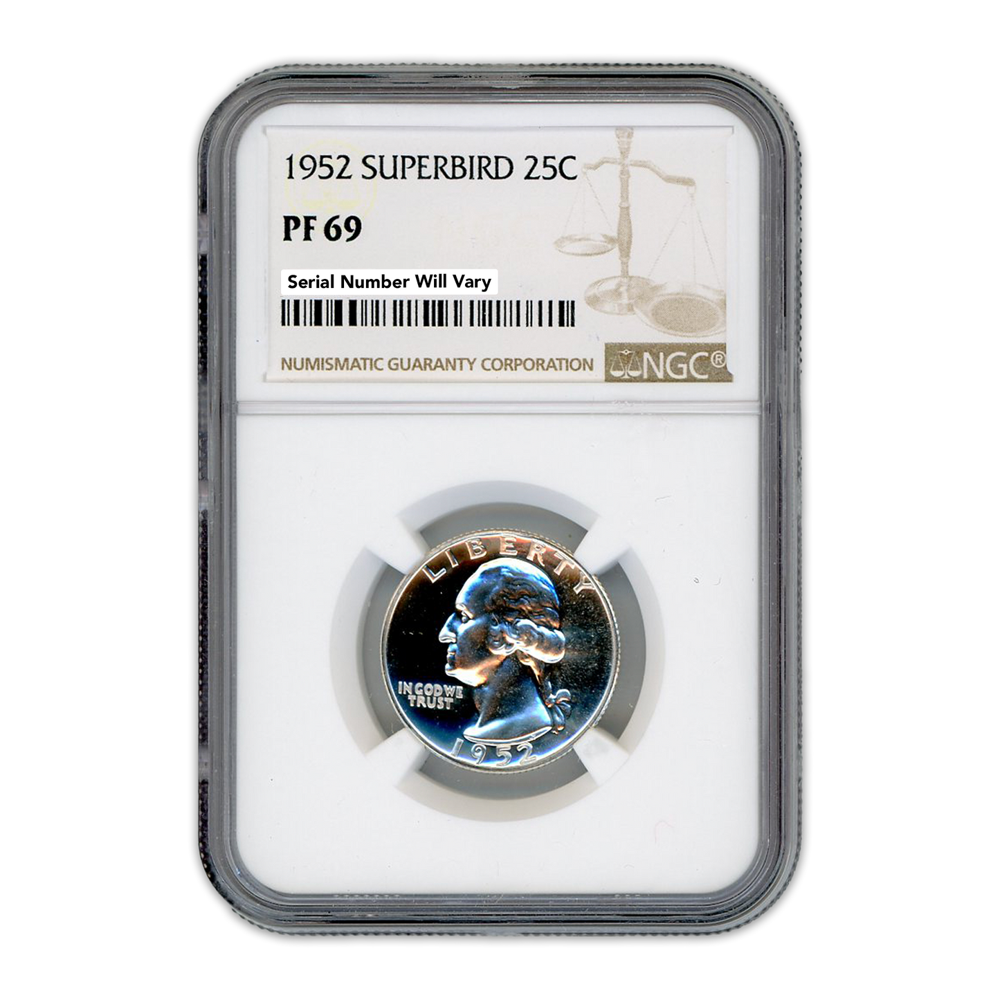 1952 Washington Silver Quarter - Superbird - NGC PF69