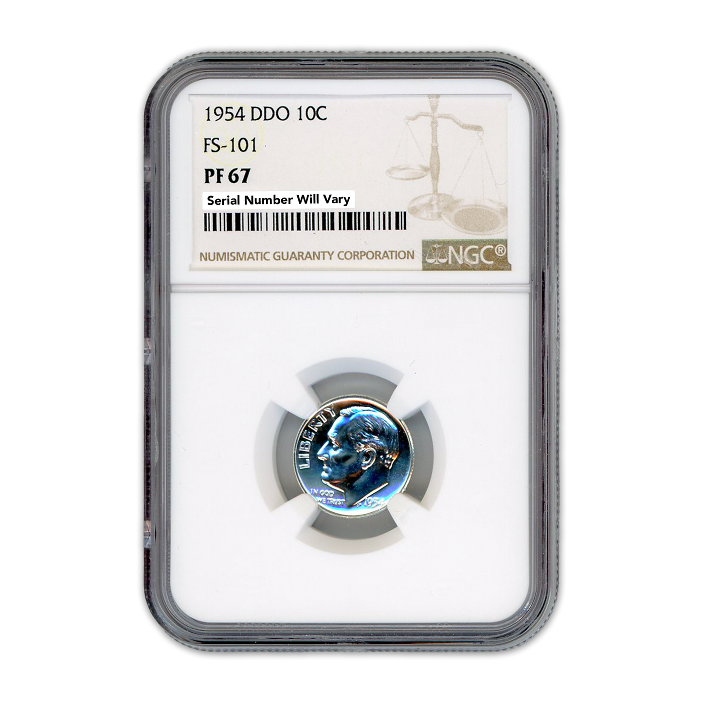 1954 Roosevelt Dime - DDO FS-101 NGC PF67
