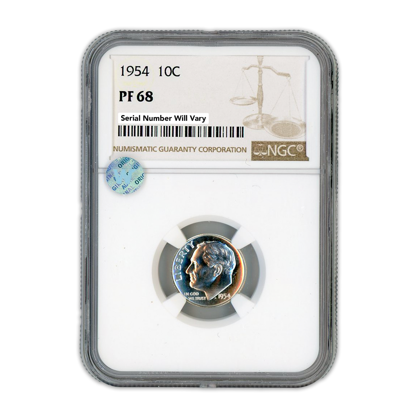 1954 Roosevelt Dime - NGC PF68 Sight White