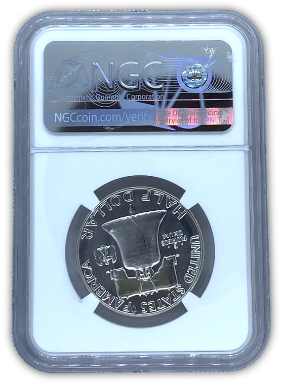1955 Franklin Silver Half Dollar - NGC PF69 Sight White - CoinsTV