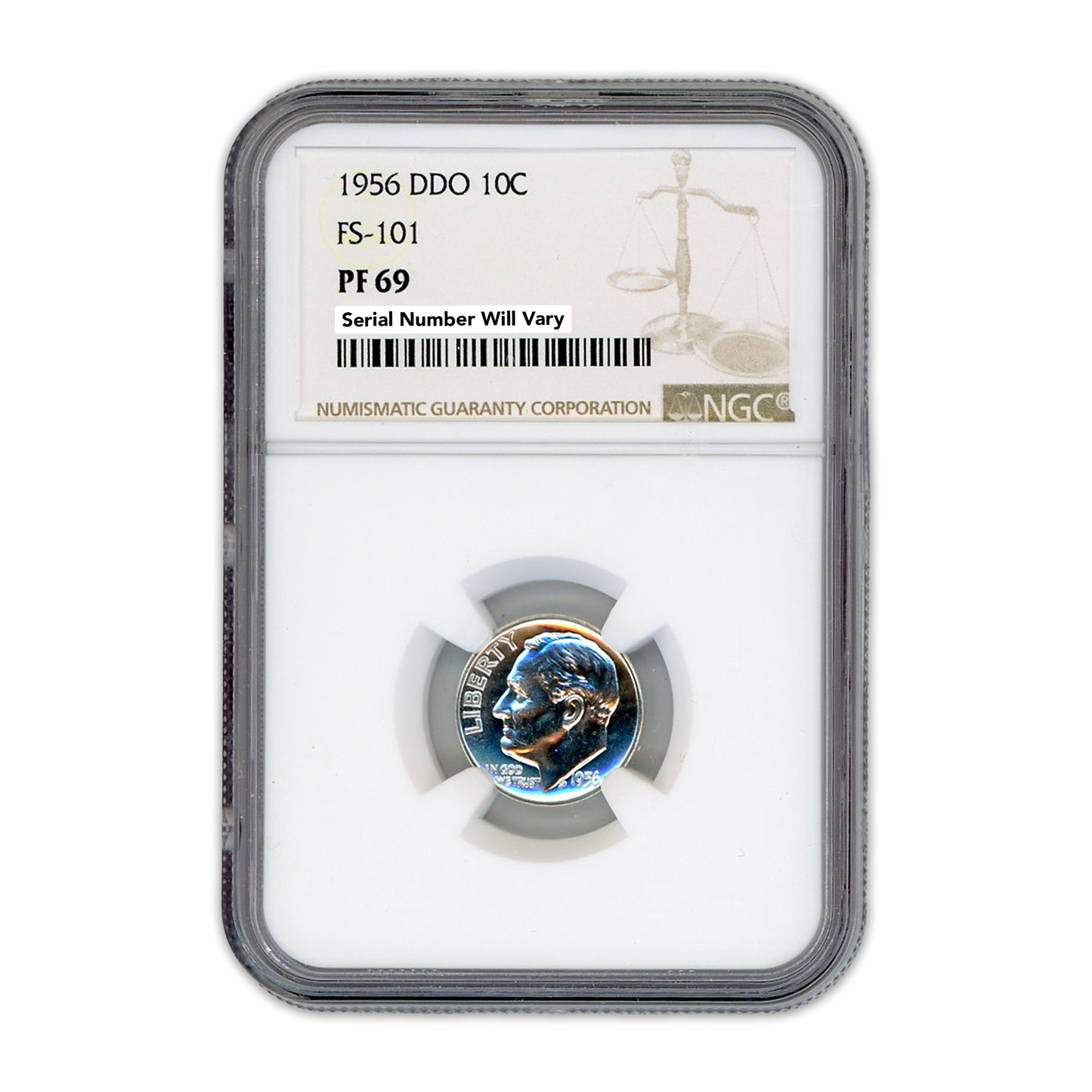 1956 Roosevelt Dime - DDO FS-101 NGC PF69