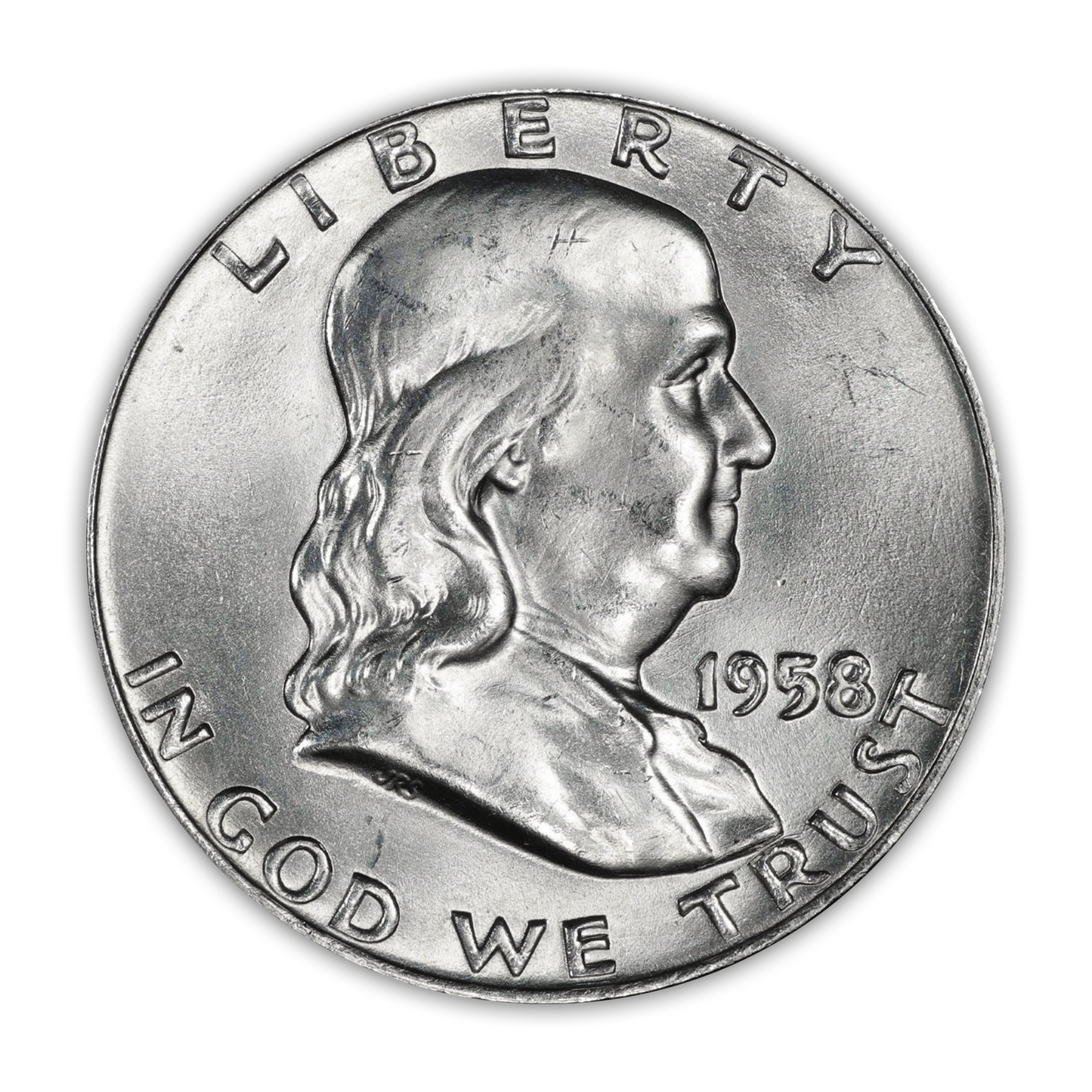 1958 Franklin 90% Silver Half Dollar Denver - Uncirculated - CoinsTV