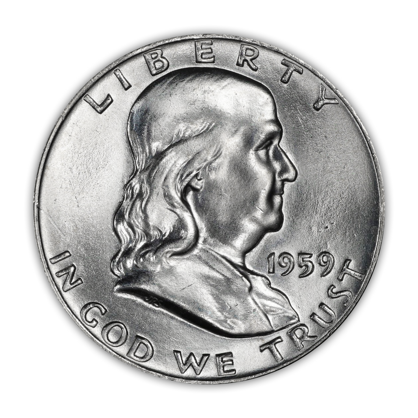 1959 Franklin 90% Silver Half Dollar Philadelphia - Uncirculated