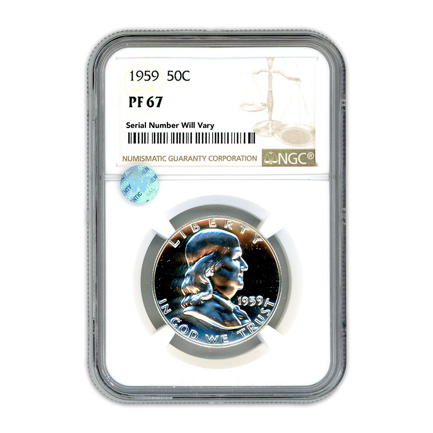 1959 Franklin Silver Half Dollar - NGC PF67 Sight White