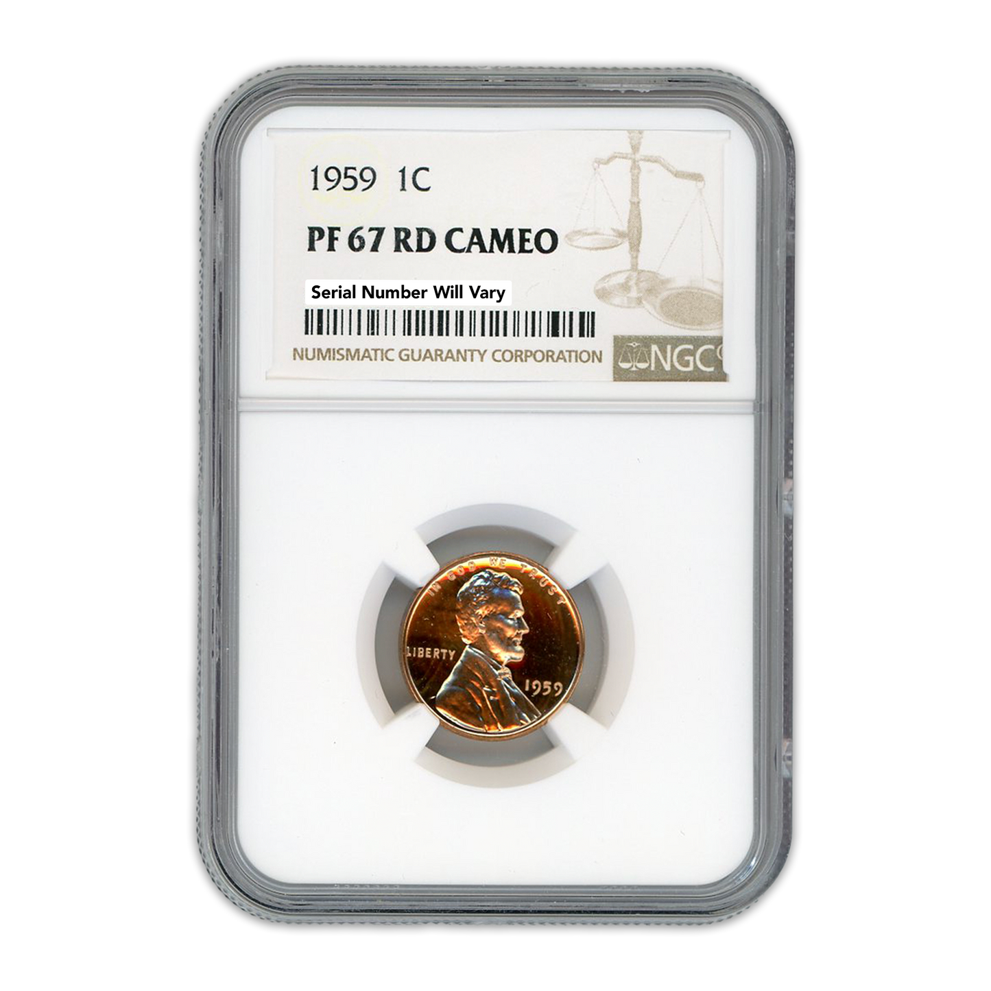 1959 Lincoln Cent - NGC PF67 RD Cameo