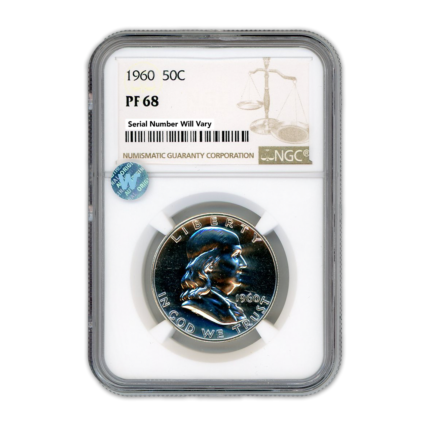 1960 Franklin Silver Half Dollar - NGC PF68 Sight White