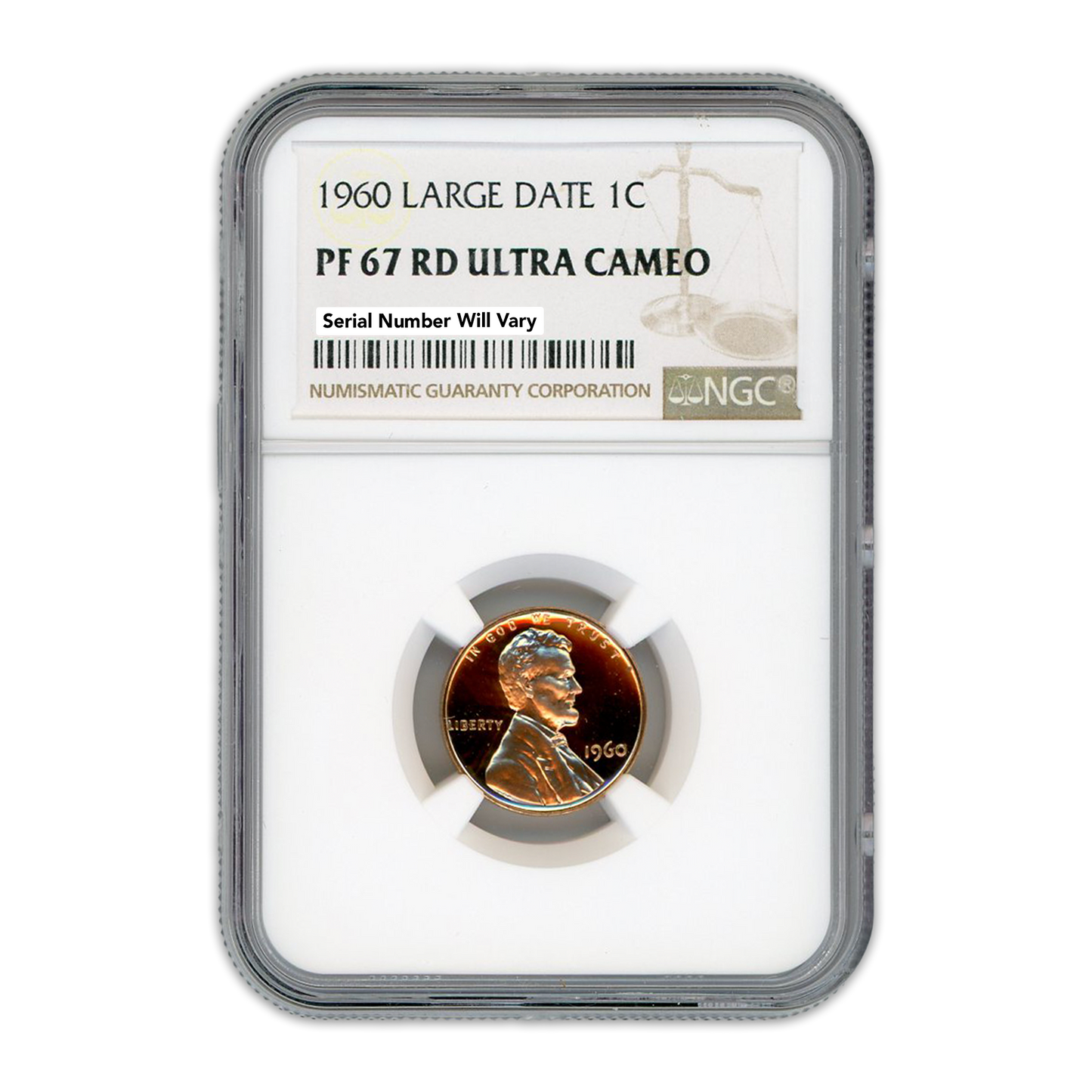 1960 Lincoln Cent - Large Date - NGC PF67 RD Ultra Cameo