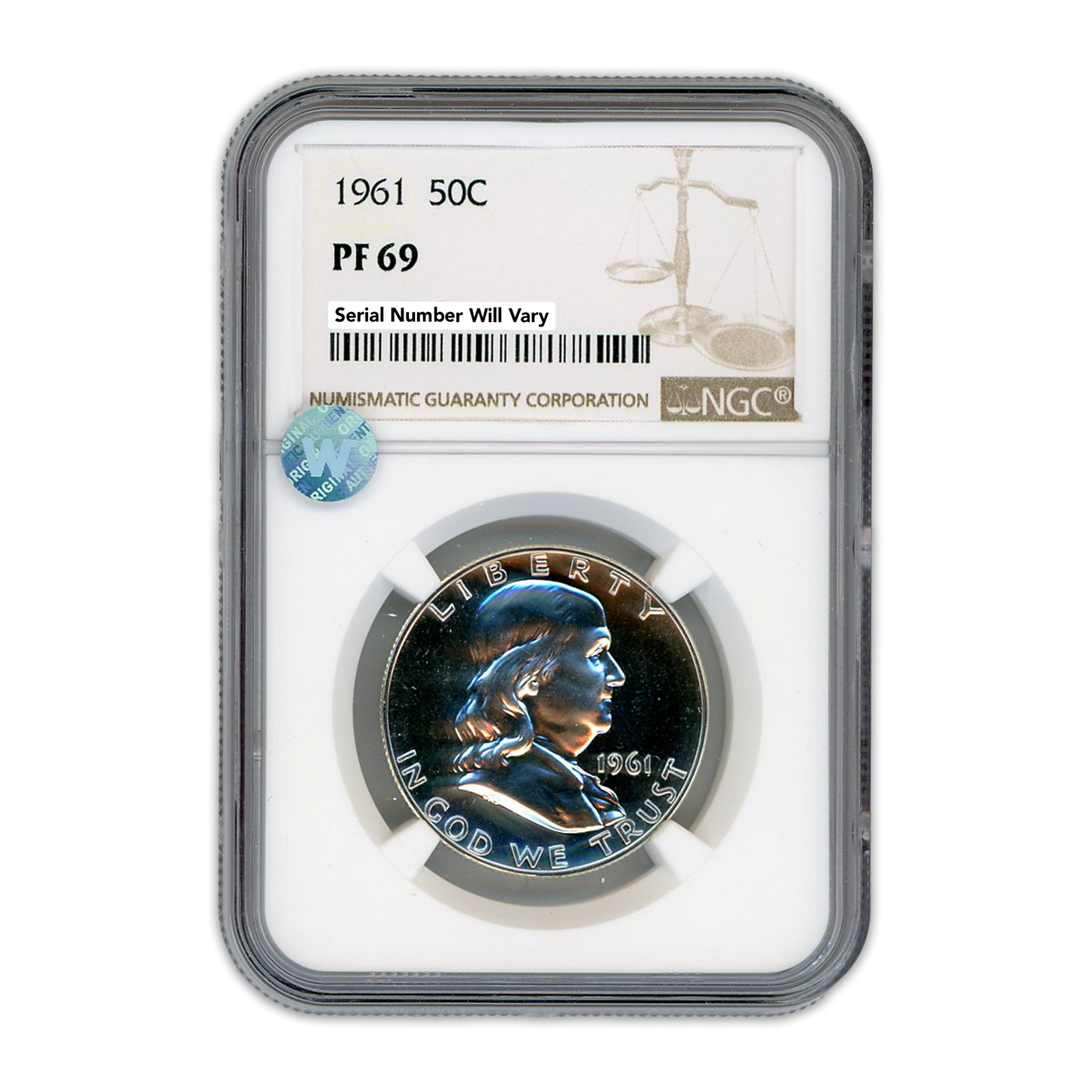 1961 Franklin Silver Half Dollar - PF69 NGC Sight White