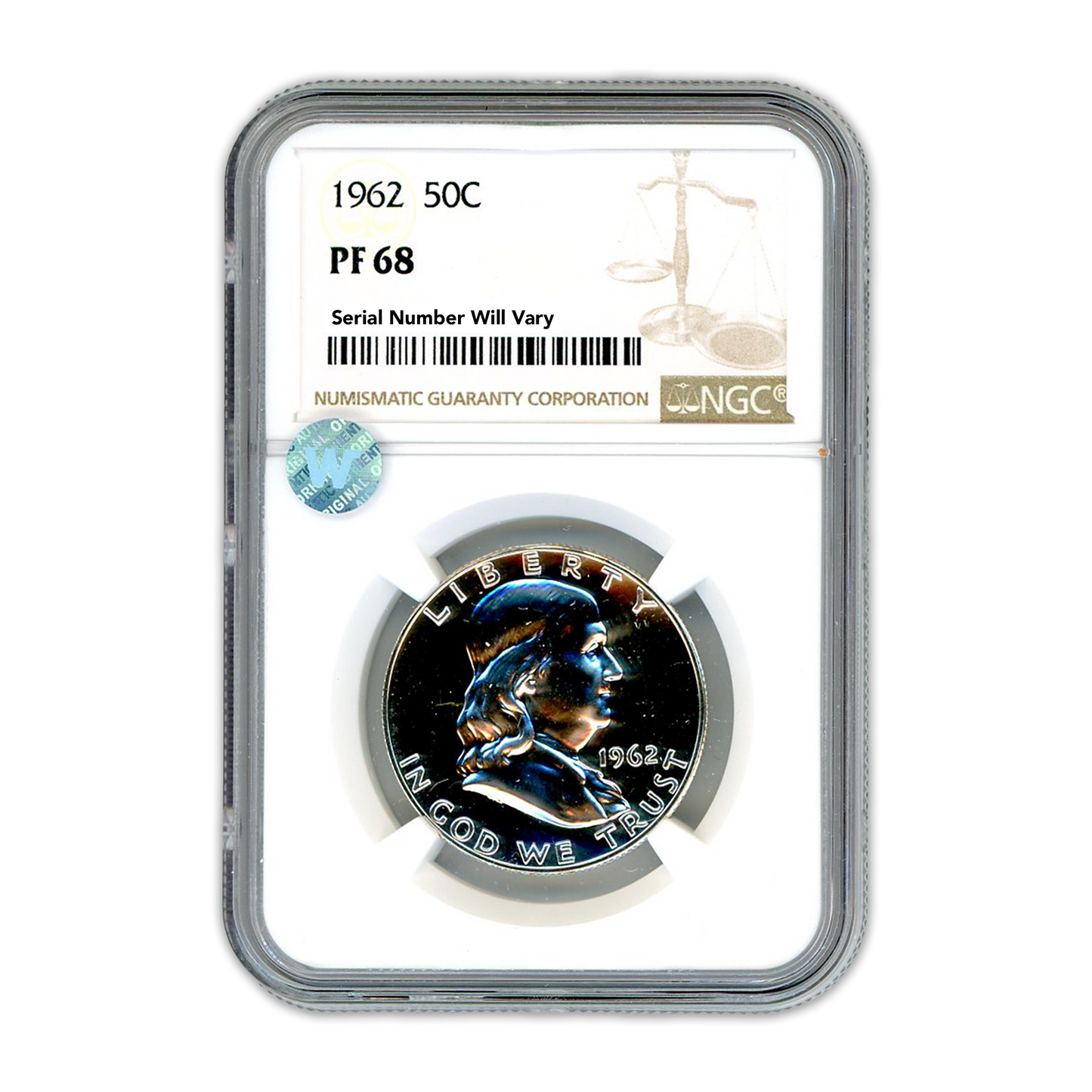 1962 Franklin Silver Half Dollar - NGC PF68 Sight White