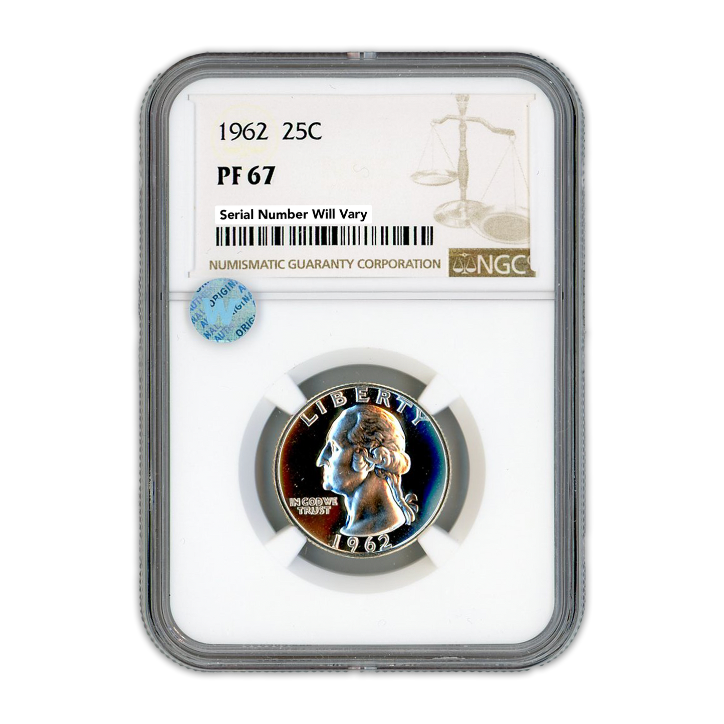 1962 Washington Silver Quarter Philadelphia - NGC PF67 Sight White