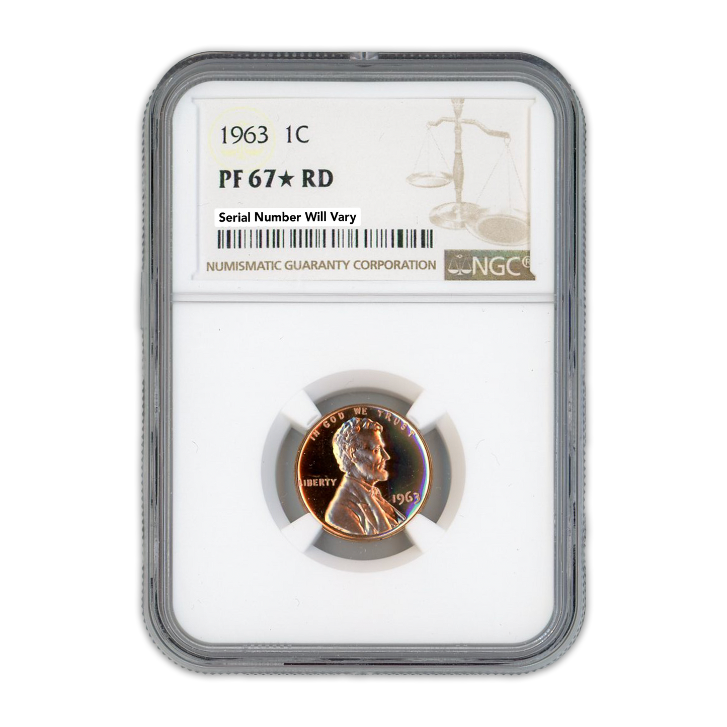 1963 Lincoln Cent - NGC PF67 Star RD