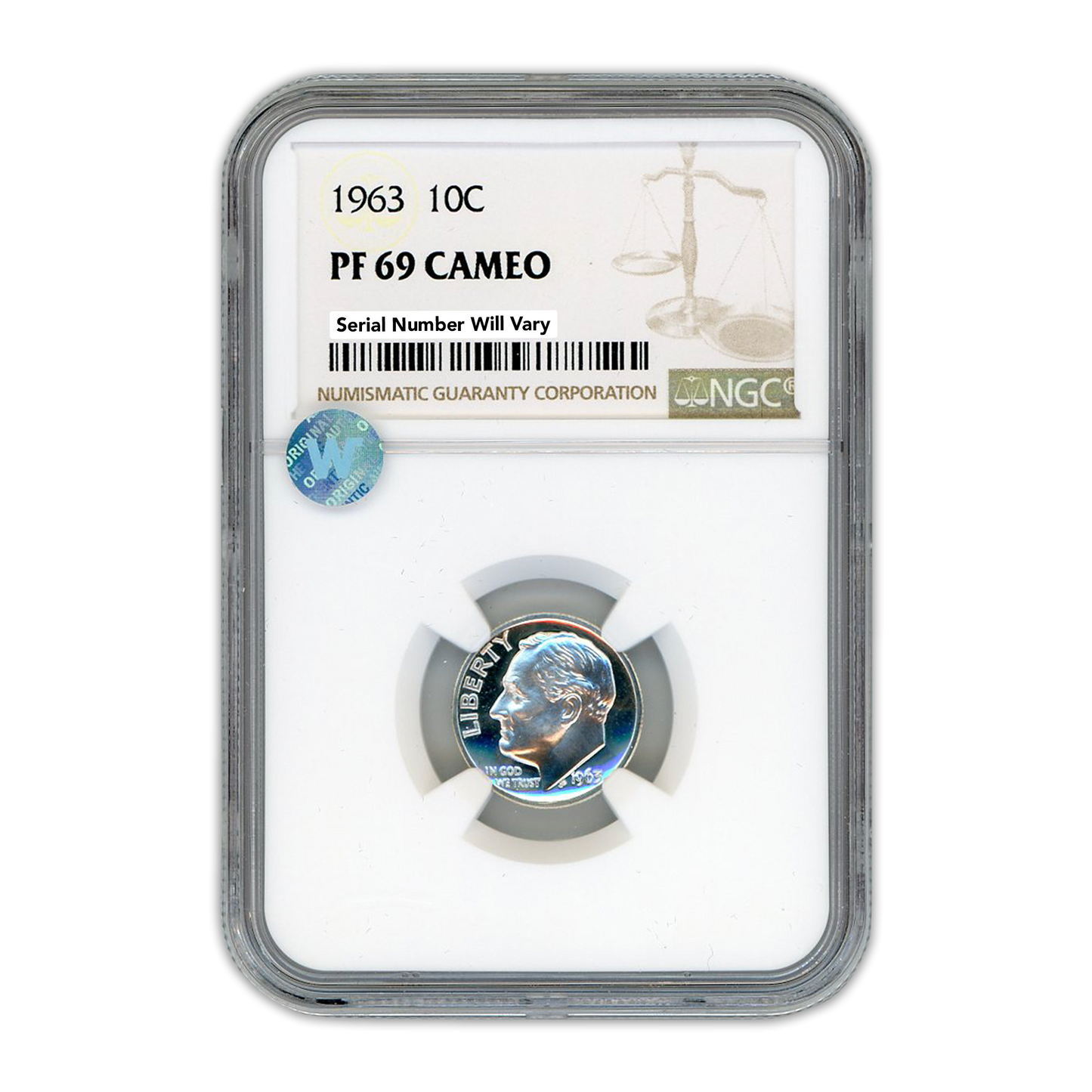 1963 Roosevelt Dime - NGC PF69 Sight White Cameo - CoinsTV