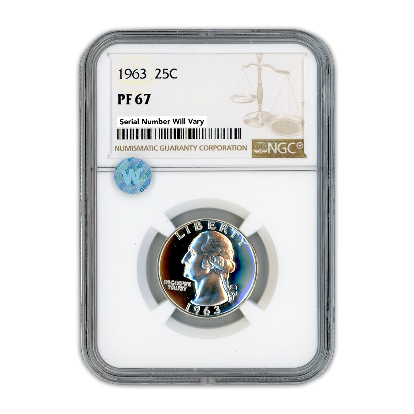 1963 Washington Silver Quarter Philadelphia - NGC PF67 Sight White