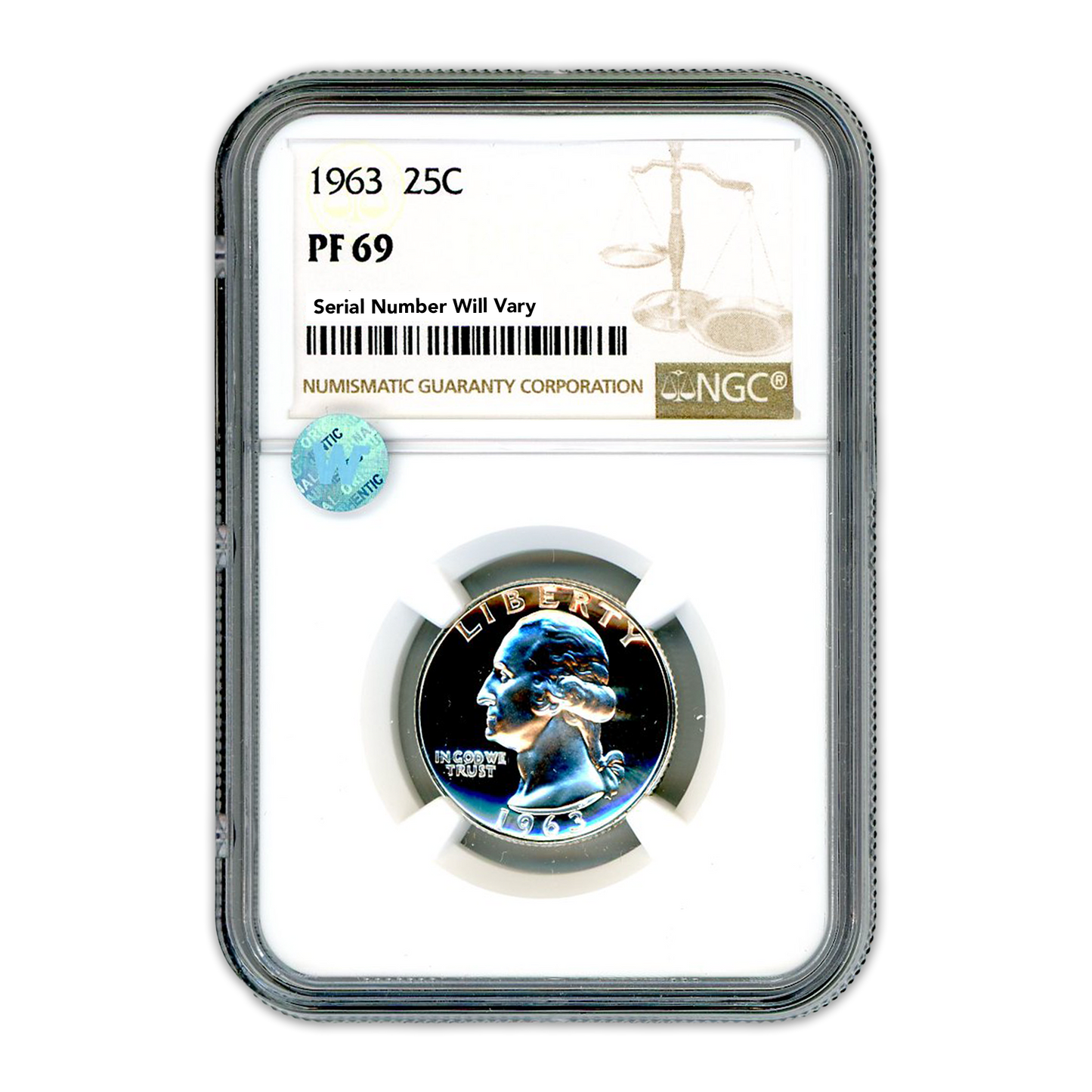1963 Washington Silver Quarter Philadelphia - NGC PF69 Sight White