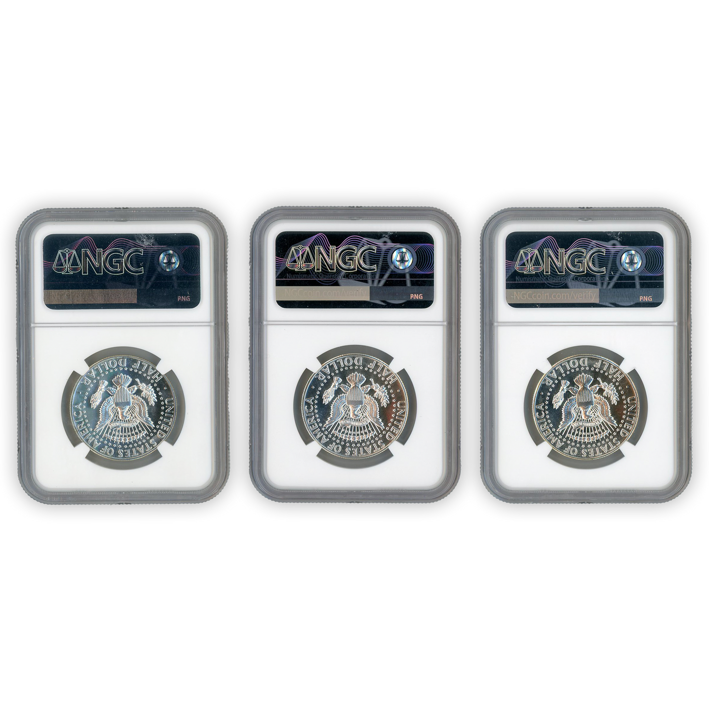 1965-67 Kennedy Half Dollar - Special Mint Set - NGC MS67 Cameo 3 pc. Set - CoinsTV