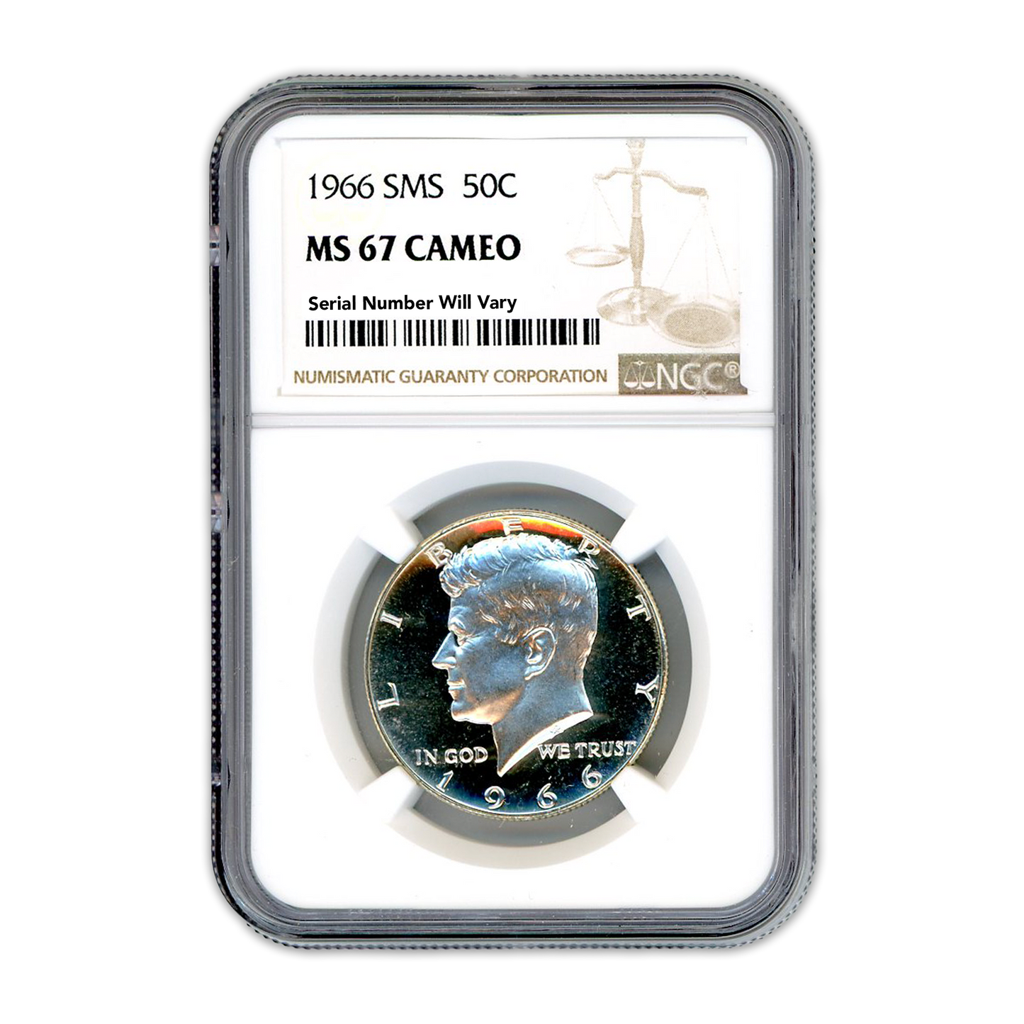 1966 Kennedy Half Dollar Philadelphia Cameo- NGC MS67
