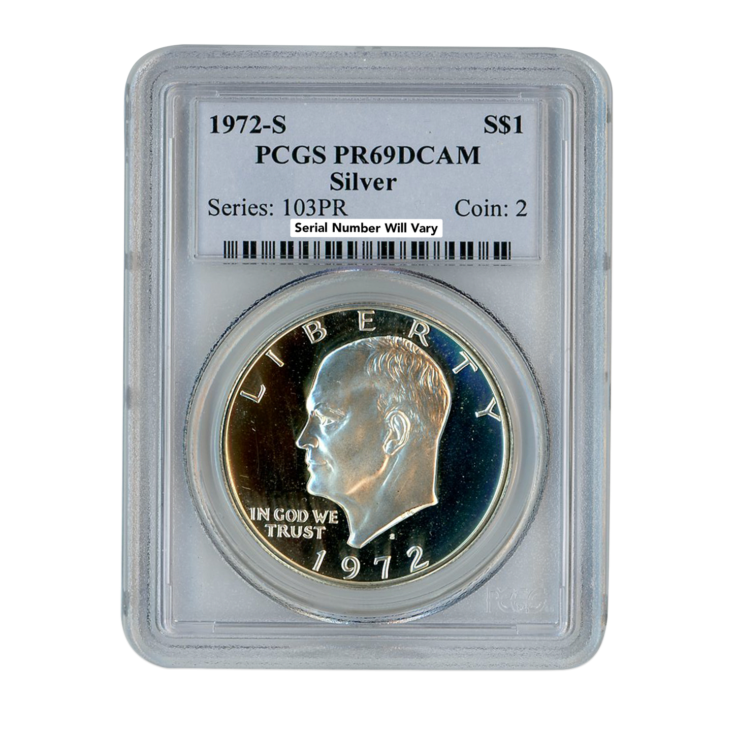1972 S S$1 Eisenhower - PCGS PR69 DCAM - CoinsTV