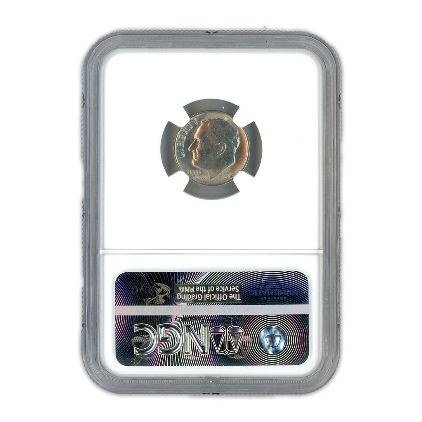 1972 Roosevelt Partial Missing Clad Layer on Reverse Mint Error NGC AU58 - CoinsTV