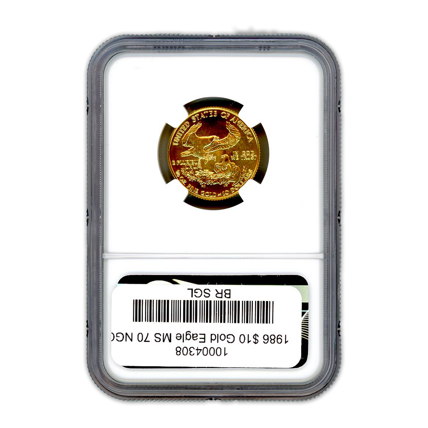 1986 $10 Gold Eagle NGC MS70 - CoinsTV